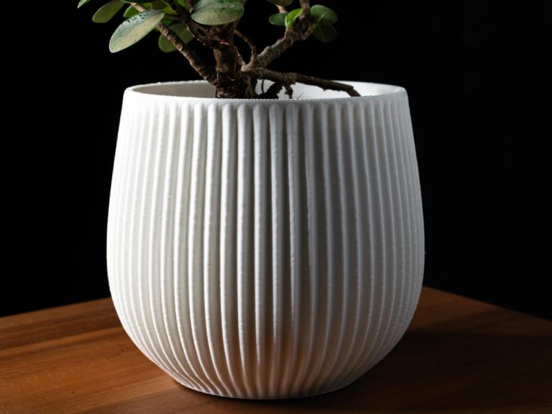Modern Ribbed Plant Pot