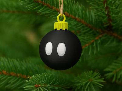 Super Mario bob-omb christmas tree ornament