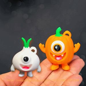 Pumpkin Monster & Garlic Monster keychain