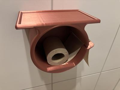 Toilet paper holder with tray