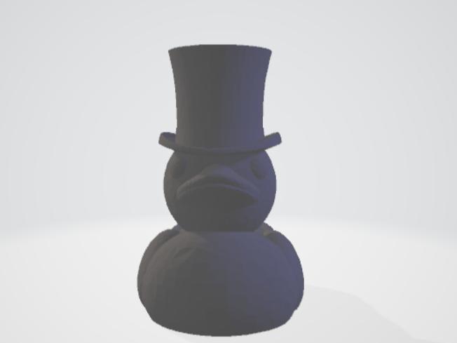 tiny rubber duck with a top hat 