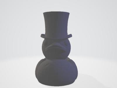 tiny rubber duck with a top hat 