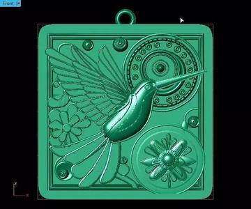 Huichol Style Colibri humming bird pendant