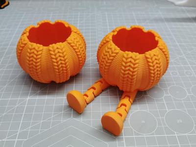 Knitted Pumpkin Storage Jar with Legs