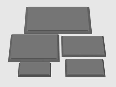 Rectangular Button Bases (low riser)