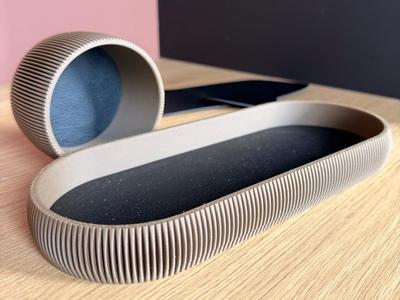Valet Tray with Leather Inlay "DuoRidge"