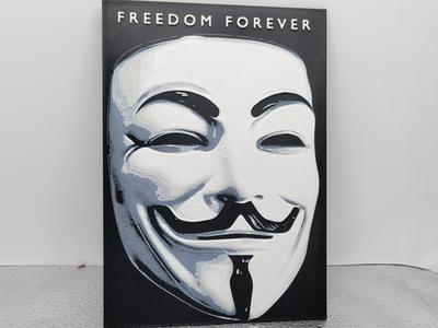 freedom forever. Guy Fawkes hueforge. 