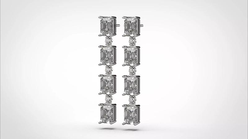 Dangle Earring stl obj 3D print model ER017 3D print model