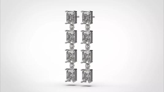 Dangle Earring stl obj 3D print model ER017 3D print model