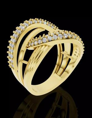 Elegant Wave Diamond Ring