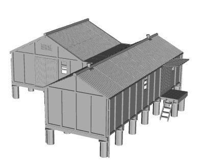 Double Small/Medium L shaped provender / trader goods shed 1/76 scale