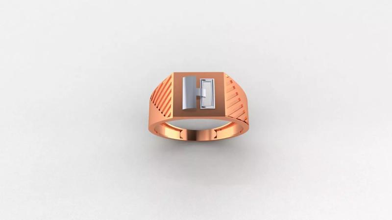 Lock hinge Plain Gold Light weight minimalist Mens Band Ring