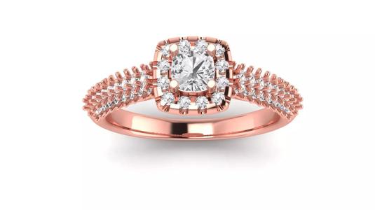 Solitaire Wedding Engagement Women Square Hole Ring