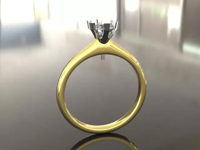 Solitaire Ring - 50pt - six claw - two piece - Classic style