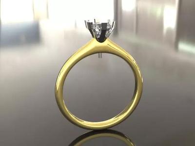Solitaire Ring - 50pt - six claw - two piece - Classic style
