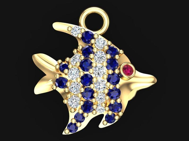 Fish pendant - Fish necklace - Womens pendants - N104