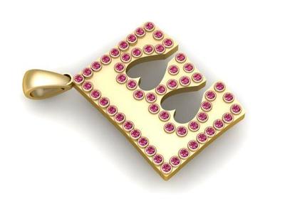 E ALPHBETS GOLD PENDANT 3d printable model