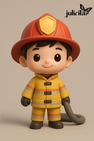FIREFIGHTER WITH A HOSE