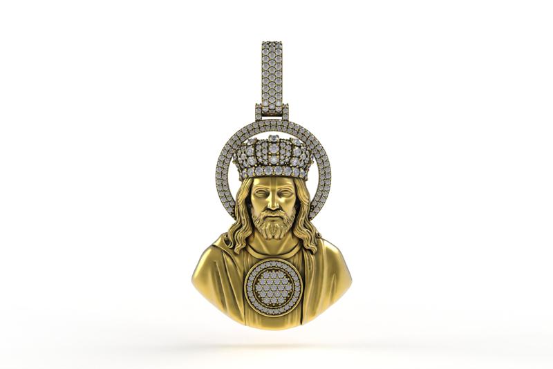 00025 Jesus Head Diamond Hip Hop Pendant