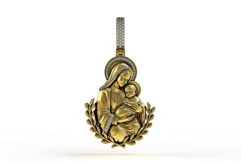 00024 Mother Love Diamond Hip Hop Pendant