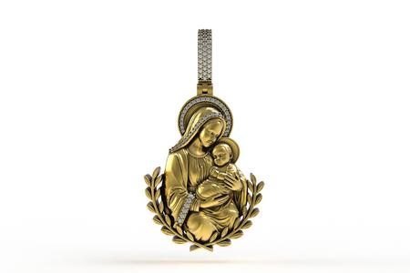 00024 Mother Love Diamond Hip Hop Pendant