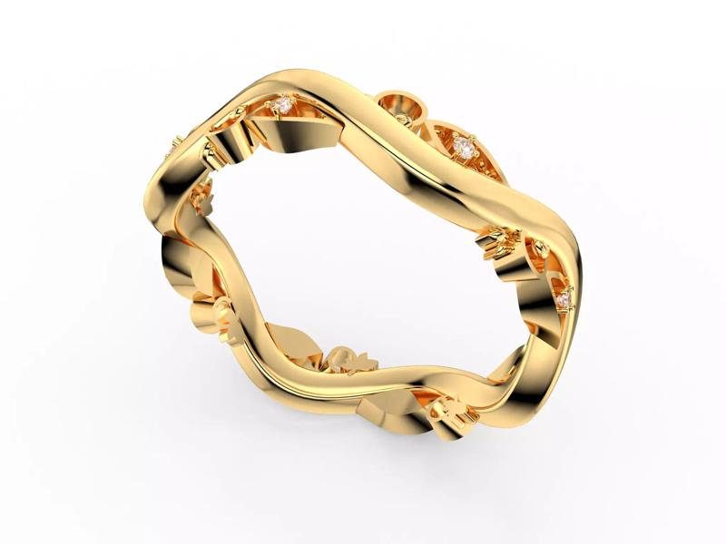 Wavy Designer Diamond Ring