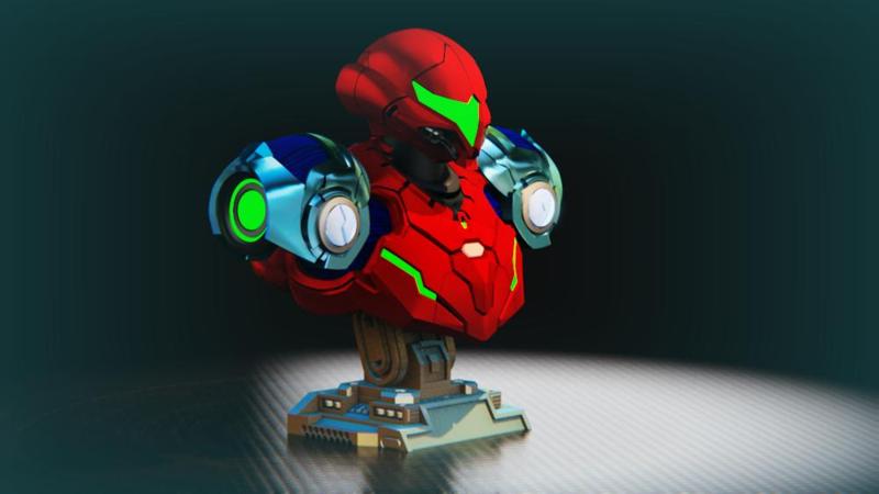 Samus Metroid Dread Power Suit Bust STL