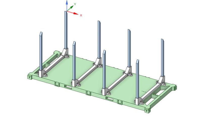20 foot container stanchions timber transport scale 1 1/32