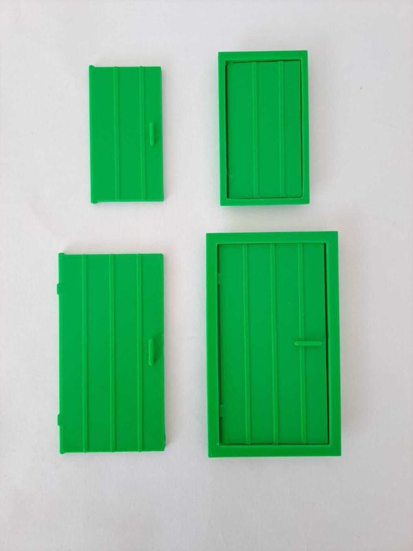 Wooden plank door with batten for Playmobil