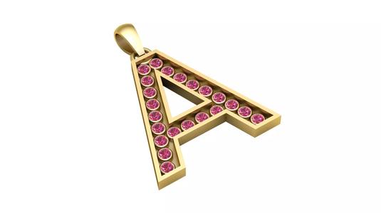 A ALPAHBETS PENDANT    3D PRINTABLE MODEL