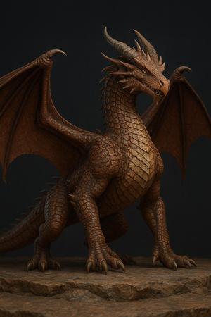Majestic 3D Dragon on Rocky Terrain