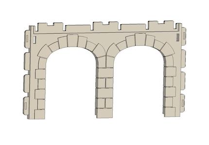 Archway wall 3-wide, steck system, Playmobil
