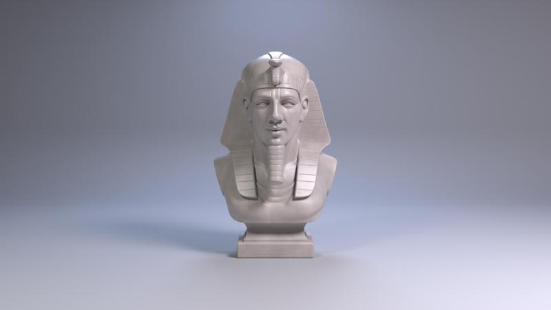 Ramses II Bust Sculpture 3D Print Model STL File, Printable Bust