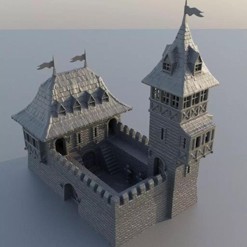 Medieval Guard House Tabletop Terrain 28 mm