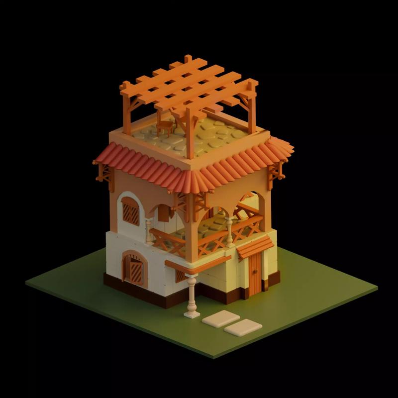 Stylized Low poly house