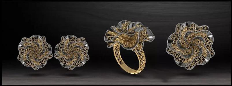 Wrapped Rose Electro-Fusion Fashion Ring