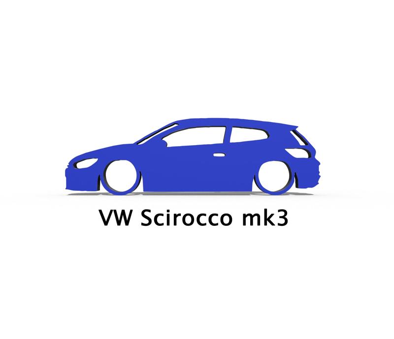 VW Scirocco mk3 SILHOUETTE keyring