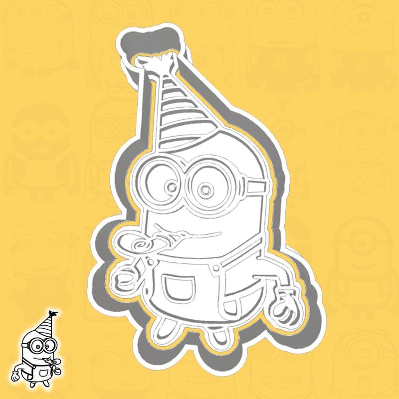 Minions / Despicable Me cookie cutters - Minion (Otto) with birthday whistle (style 26)