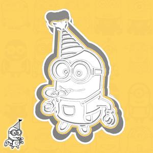 Minions / Despicable Me cookie cutters - Minion (Otto) with birthday whistle (style 26)