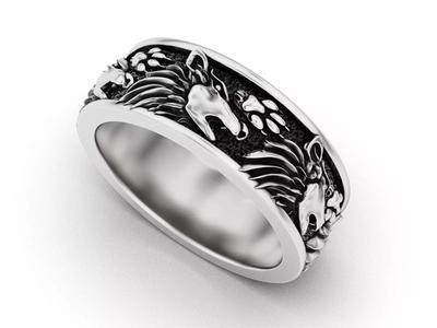 Viking Wolf Spirit Ring