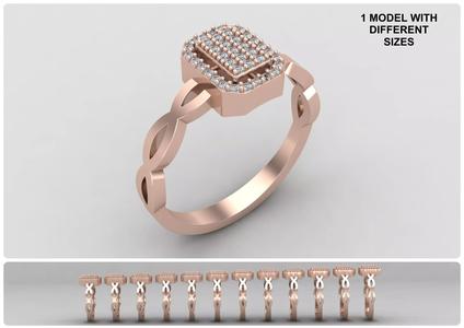 Pack of Emerald baguette rings 53-MWC