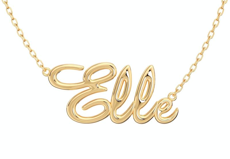 Elle Shiny Surface Version Jewelry Font Necklace Pendant Design-EDS-B 3D Print Model