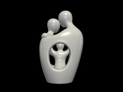 Family Embrace Sculpture - Unity & Love Art Print