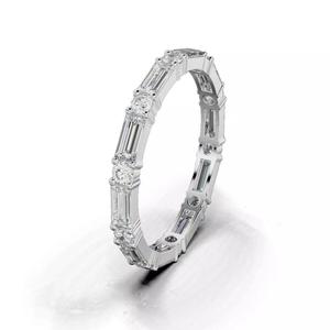 Women ring with round and baguette stones 02