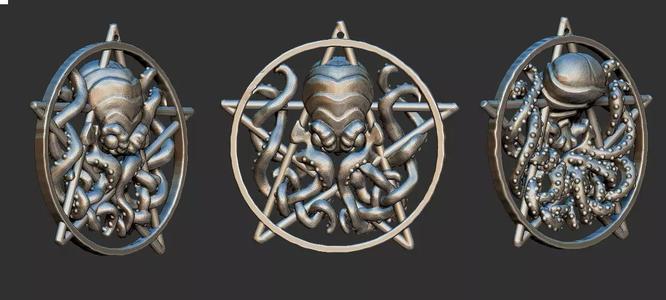 lovecraft  necklace  pentagrame