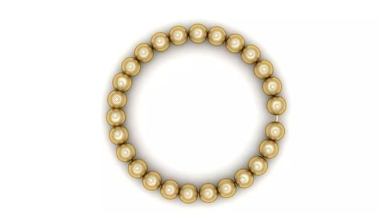 Gold Beaded Bracelet with Diamond Accents