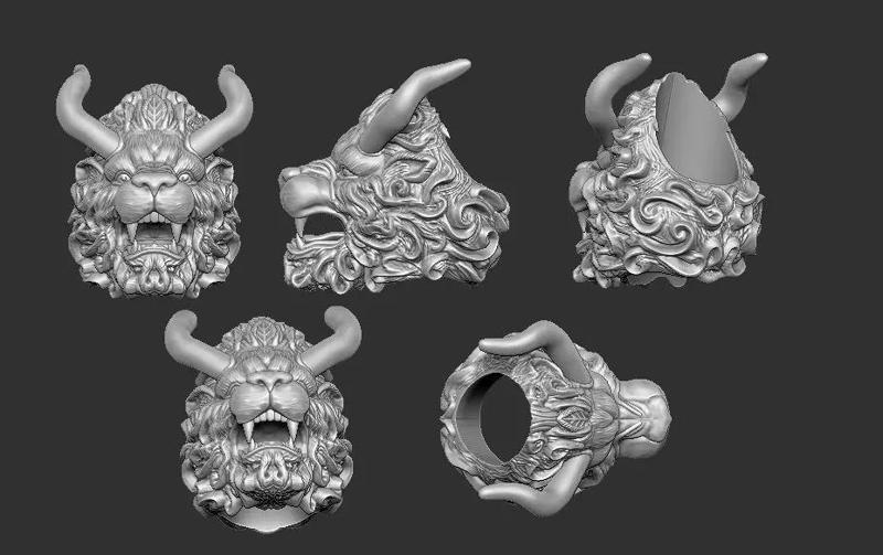 Lion printable 3d ring