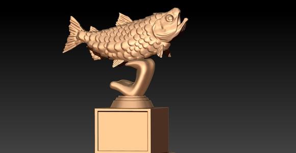 Master Baiter Trophy Big Bass Award Fishing Trophy - 3d Print