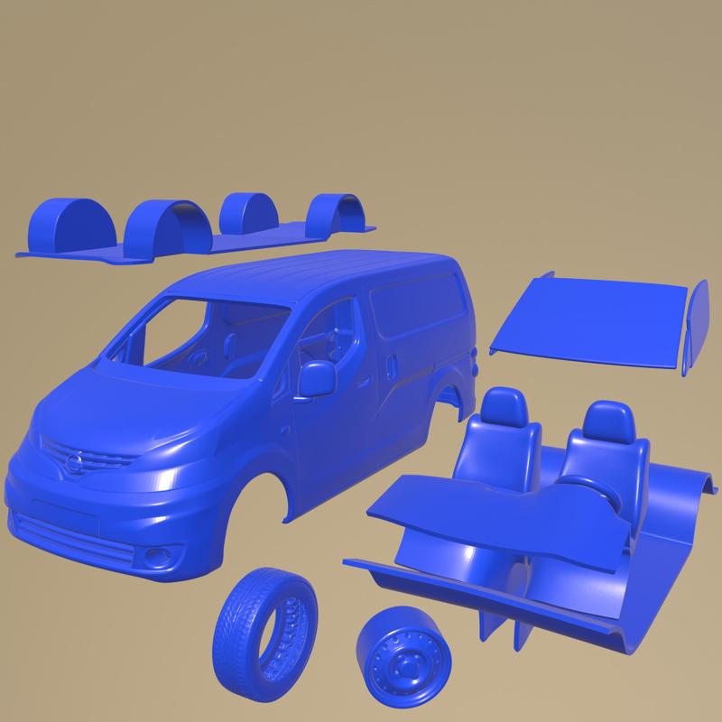 Nissan NV200 2010 PRINTABLE CAR IN SEPARATE PARTS