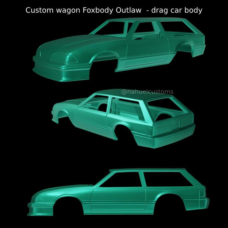 Custom wagon Foxbody Outlaw  - drag car body